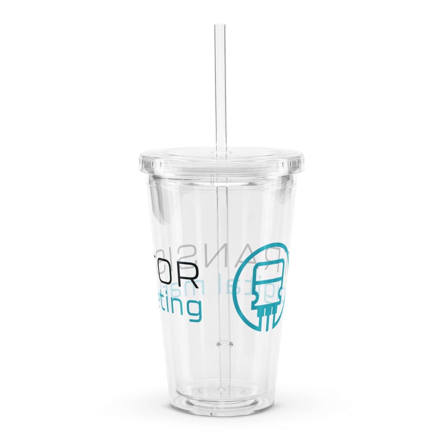 Clear plastic tumbler