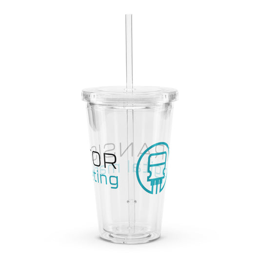 Clear plastic tumbler