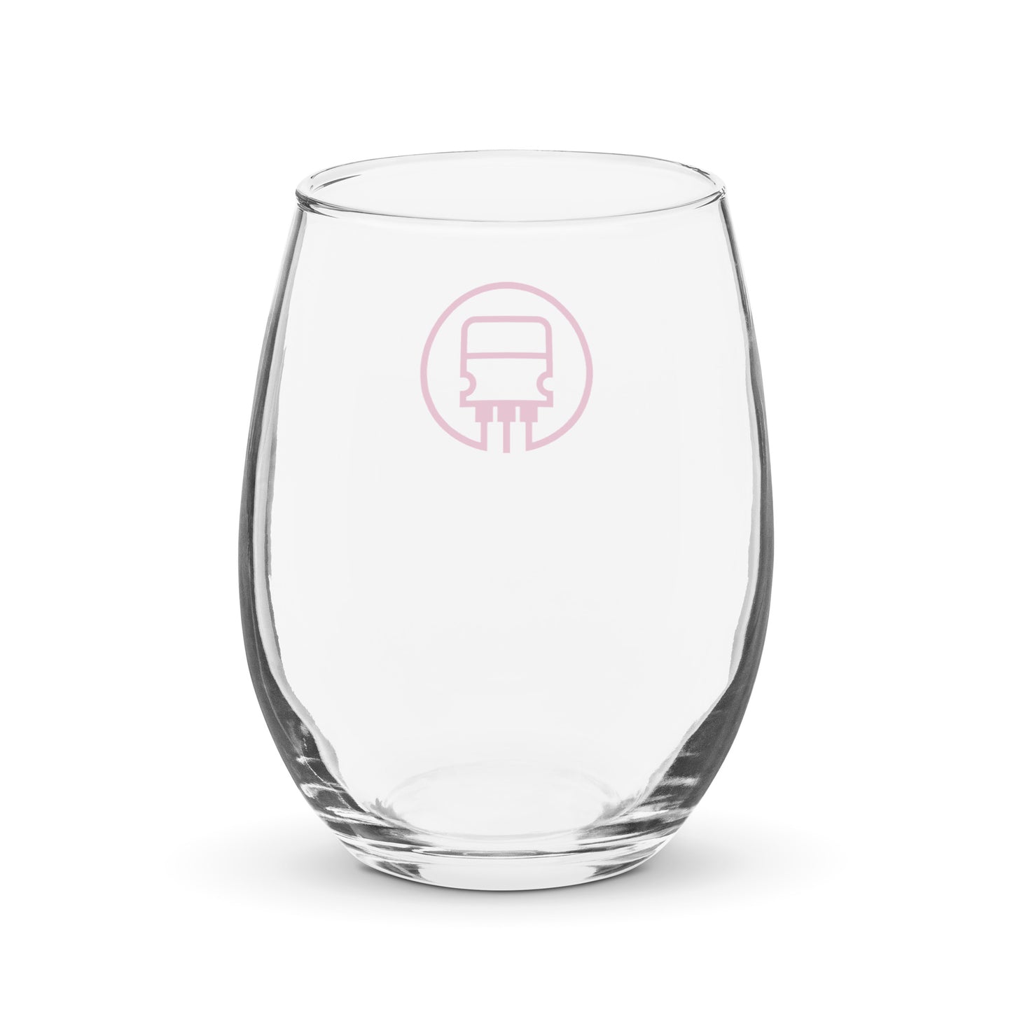 Stemless wine glass (pink logo)