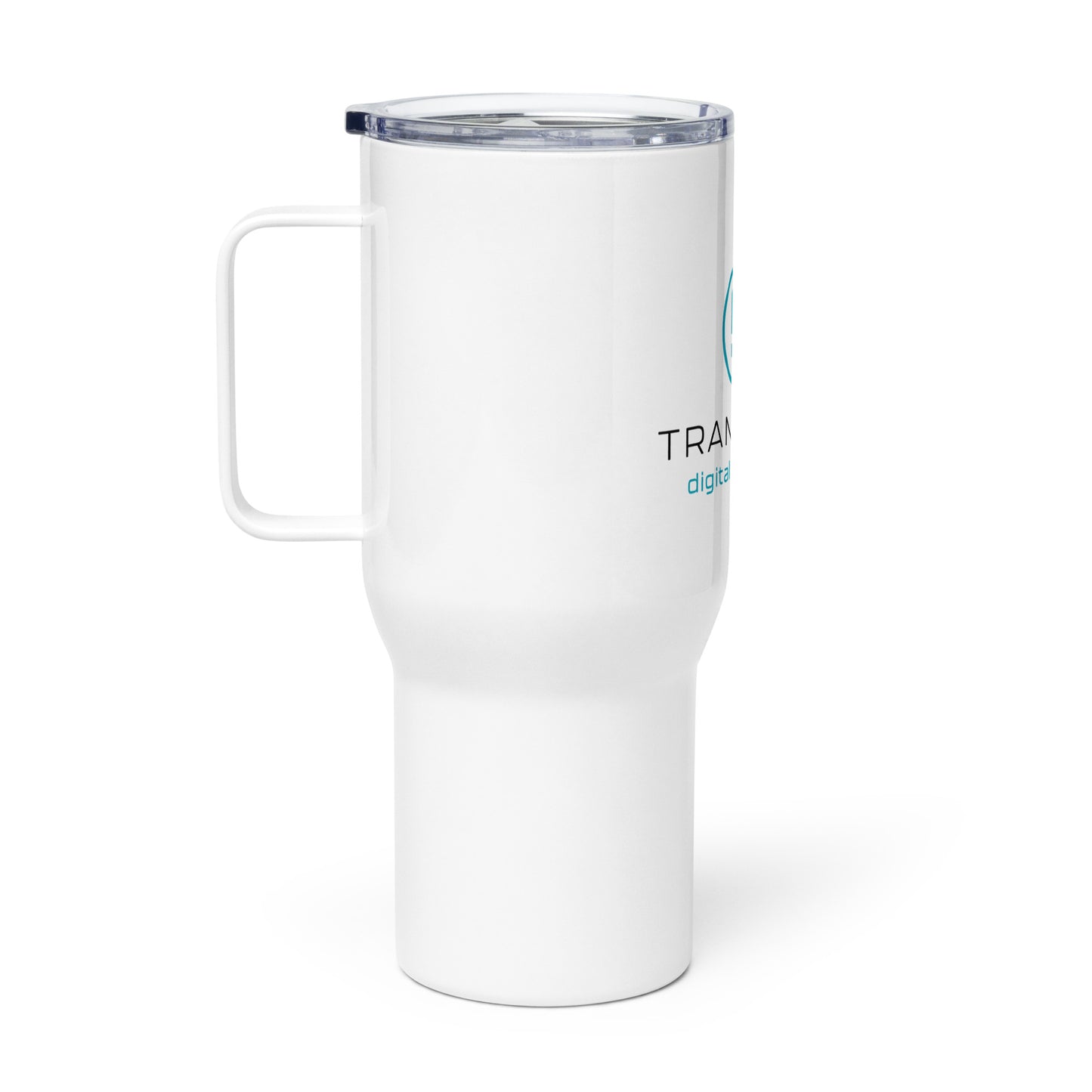 Travel mug with a handle