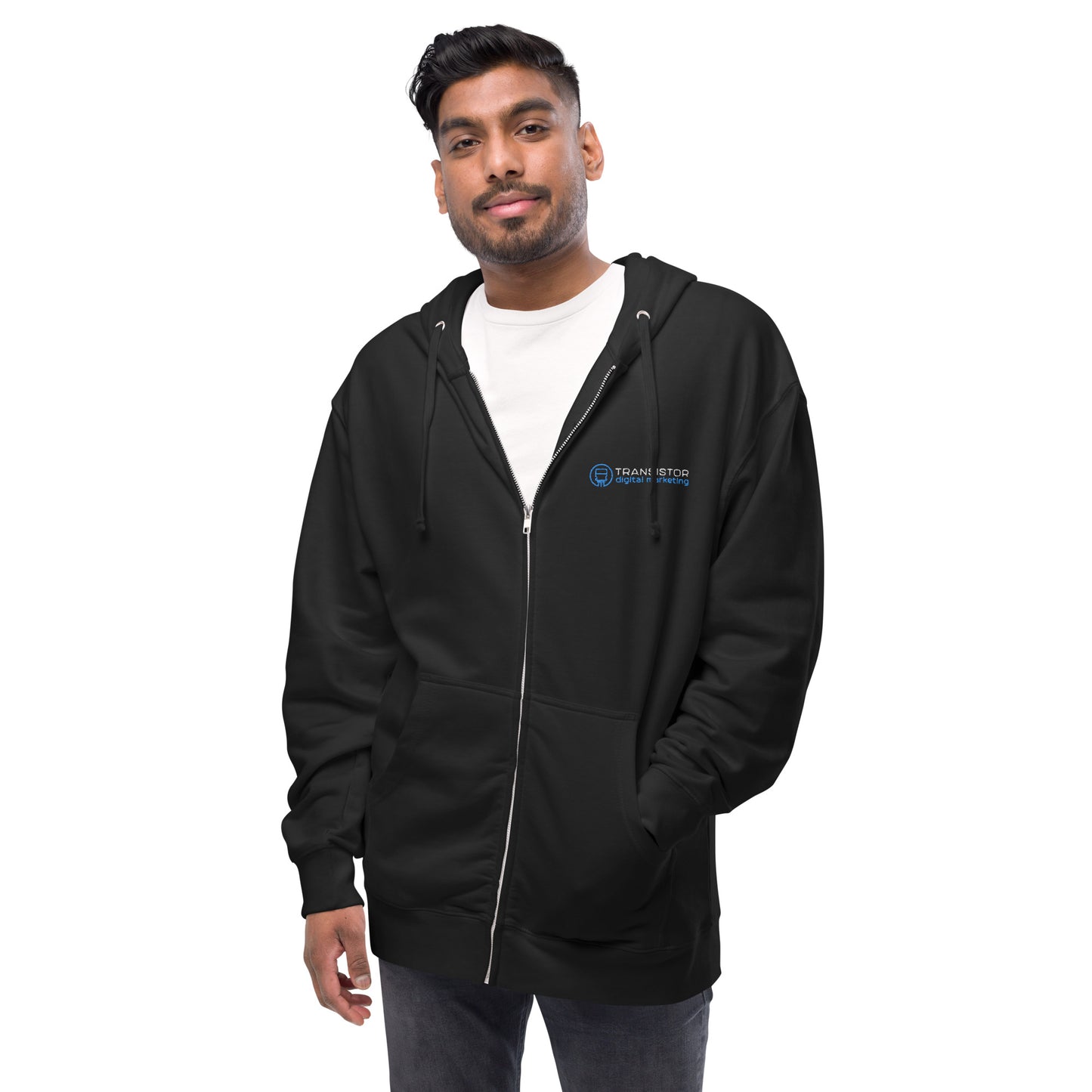 Unisex fleece zip up hoodie (Horizontal Logo)