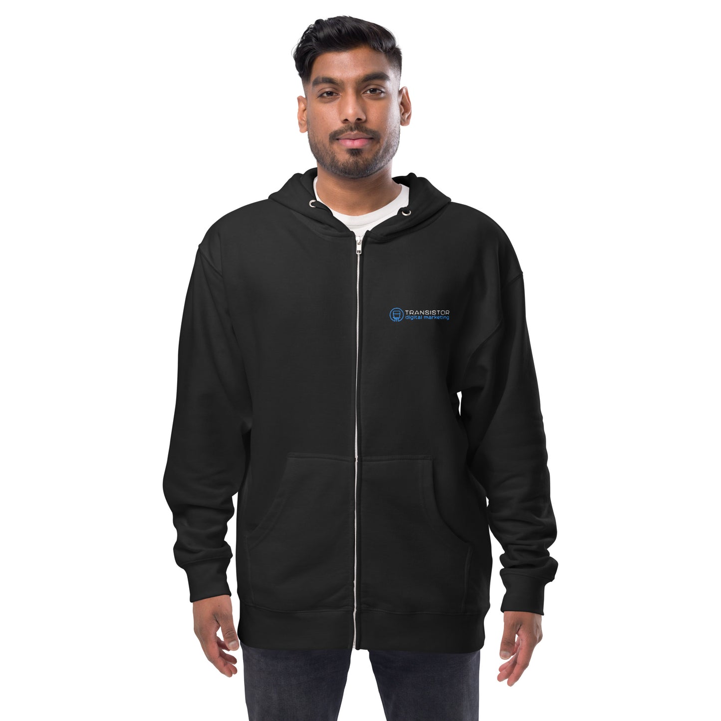 Unisex fleece zip up hoodie (Horizontal Logo)