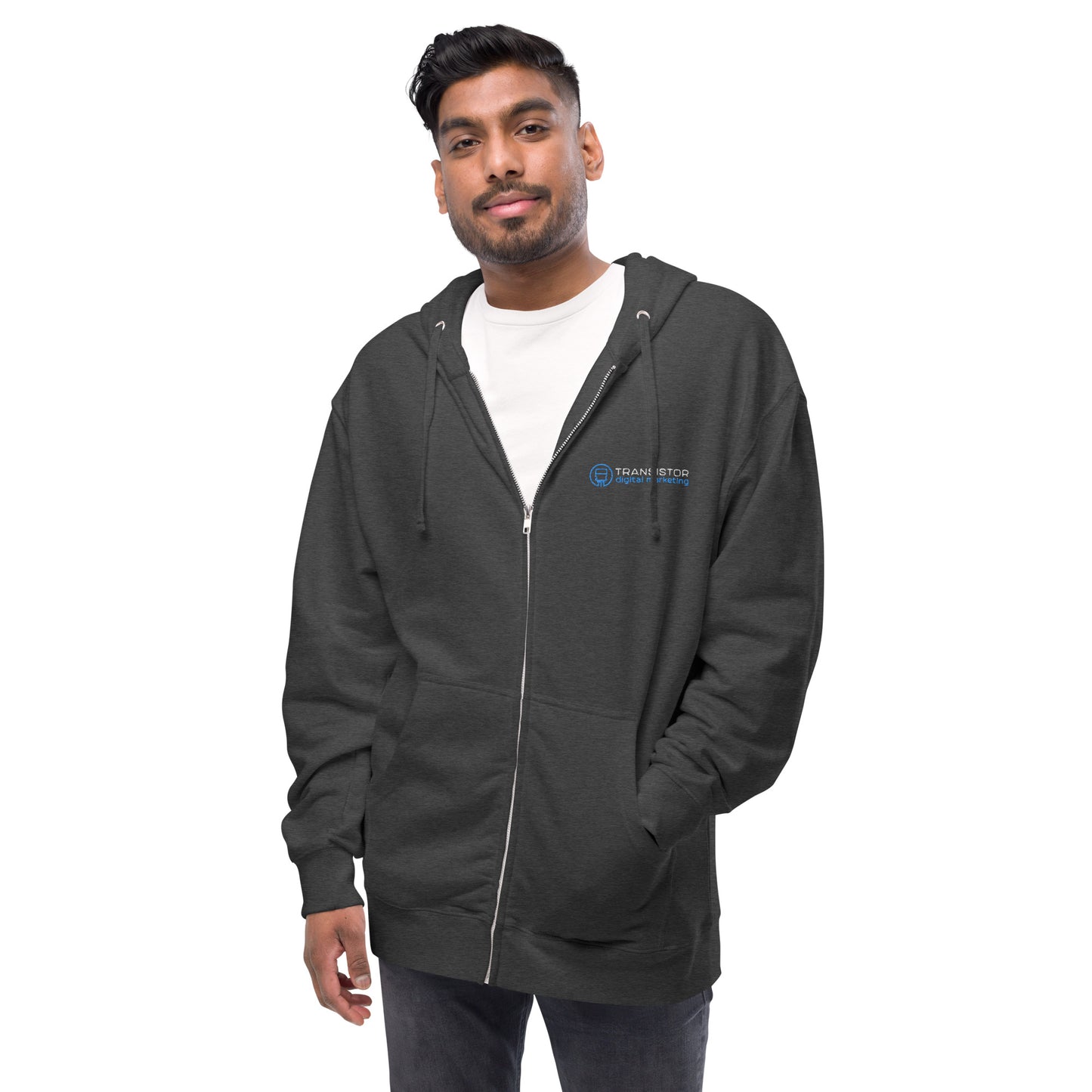 Unisex fleece zip up hoodie (Horizontal Logo)