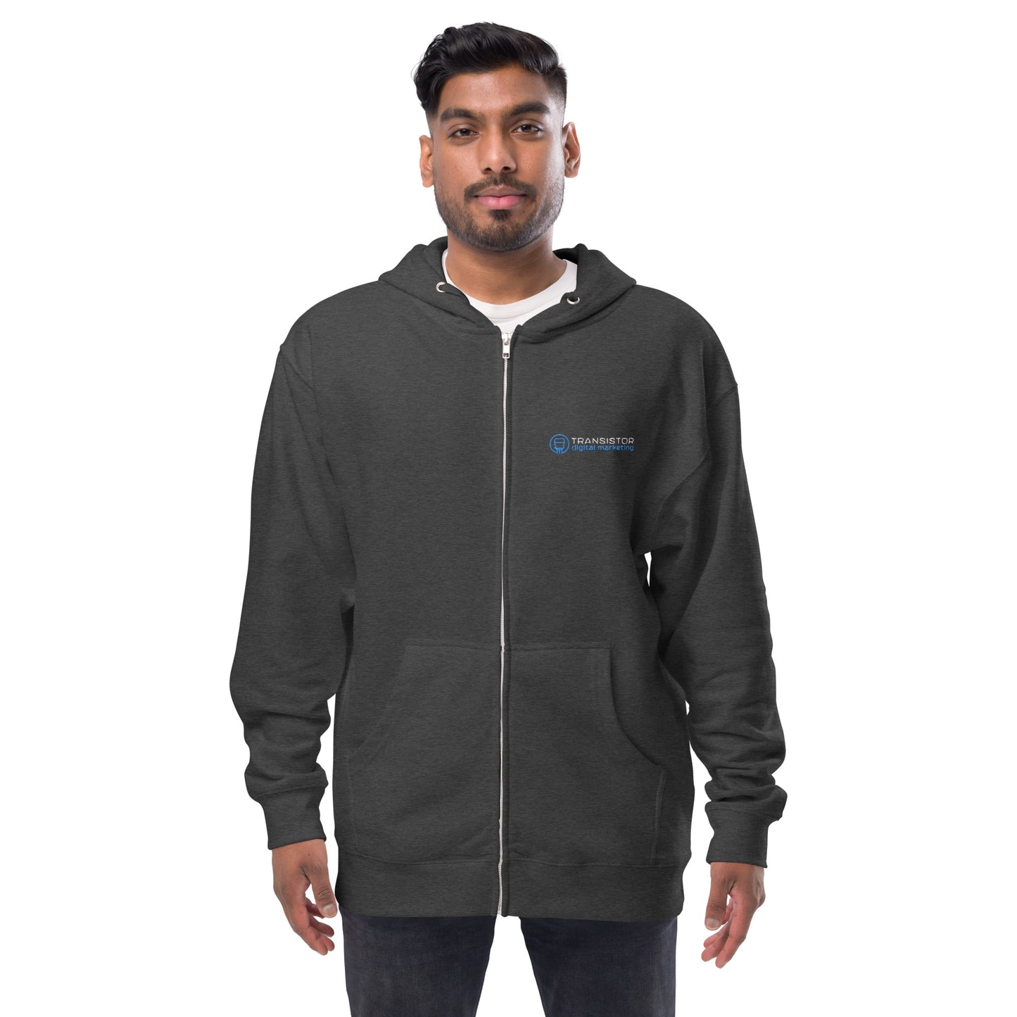 Unisex fleece zip up hoodie (Horizontal Logo)