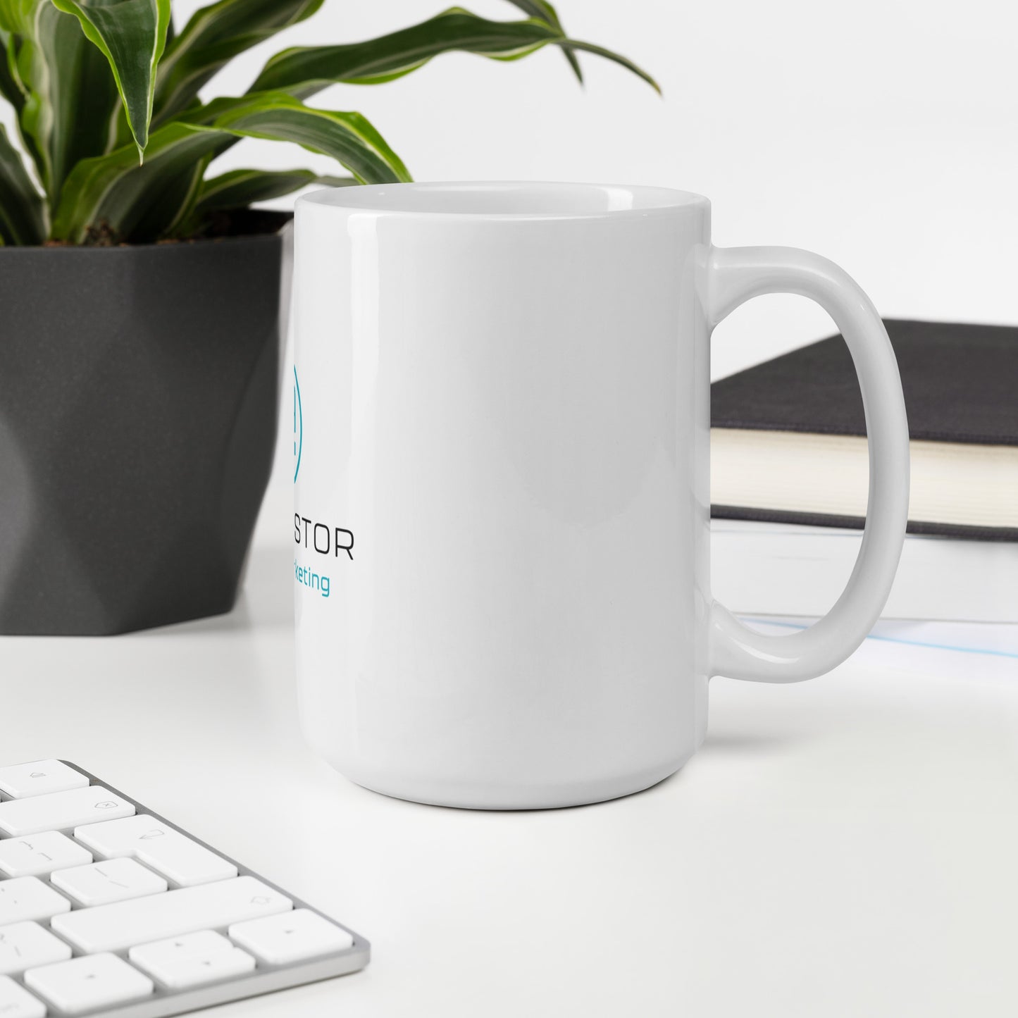 White glossy mug